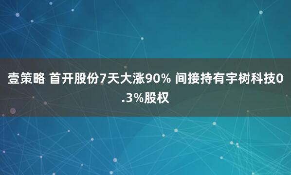 壹策略 首开股份7天大涨90% 间接持有宇树科技0.3%股权